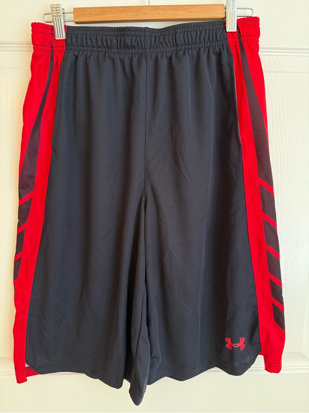 Under Armour Boys Black & Red Athletic Shorts